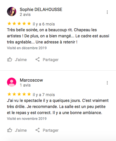 Référencement Google commentaires